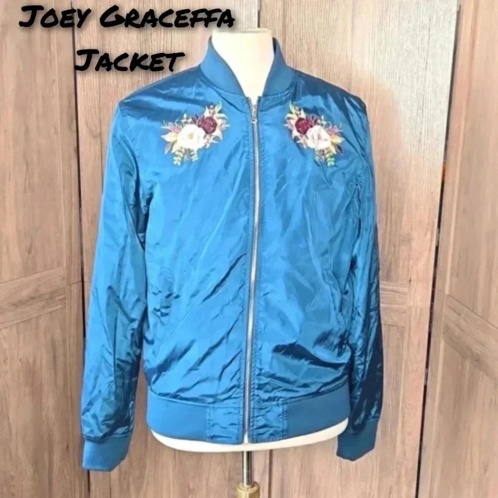 Joey Graceffa signed floral Bomber Jacket Medium Eden tour new book